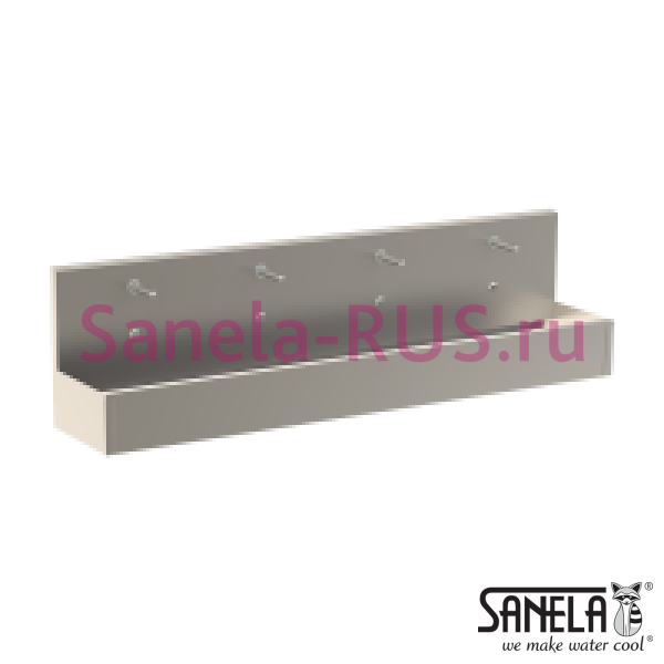 Нержавеющая раковина коллективная 2500мм SLUN 82ET