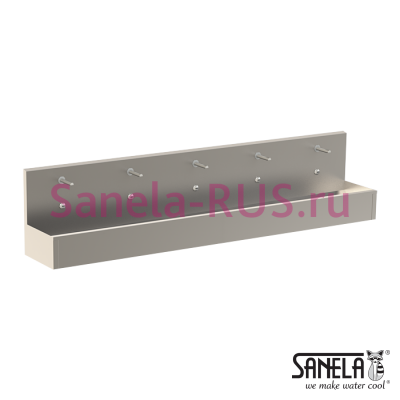 Нержавеющая раковина коллективная 3000мм SLUN 83E арт: 93831 Sanela Чехия (фото, схема)