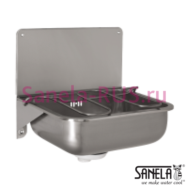 Техническая мойка со стенкой и решеткой SLVN 01 Техническая мойка со стенкой и решеткой SLVN 01